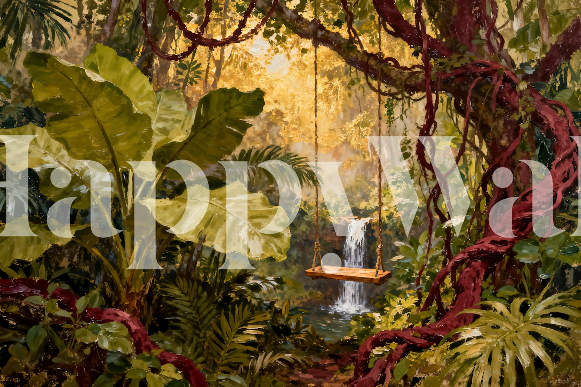 Lush Jungle Wallpaper in een kamer