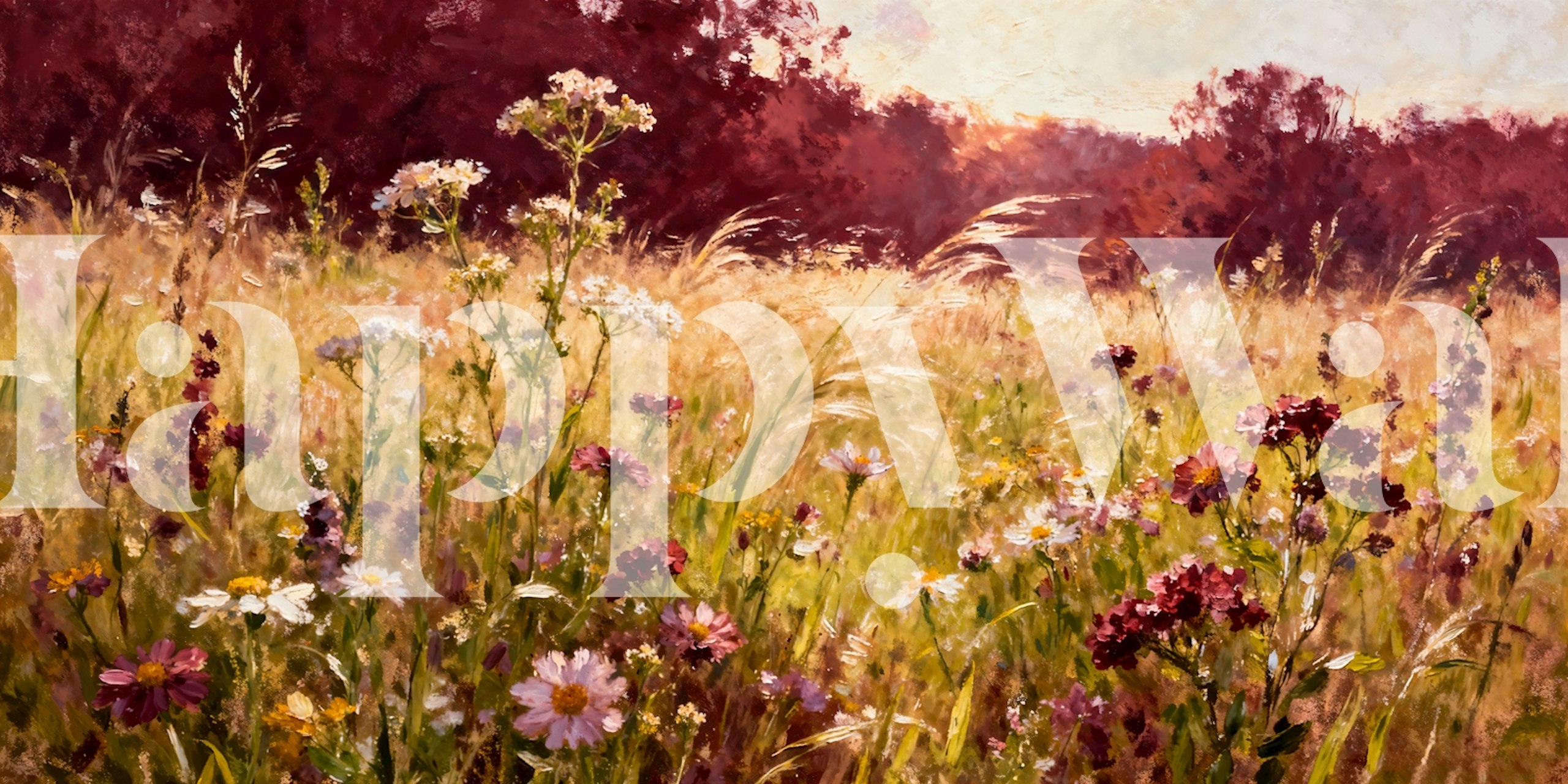 Tapeta Sunlit wildflowers w pokoju