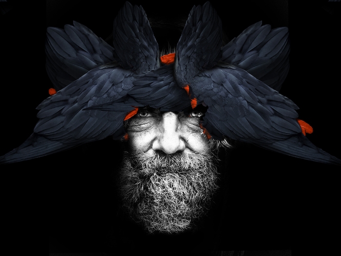 Buy Bird Man Blue Wallpaper | Happywall