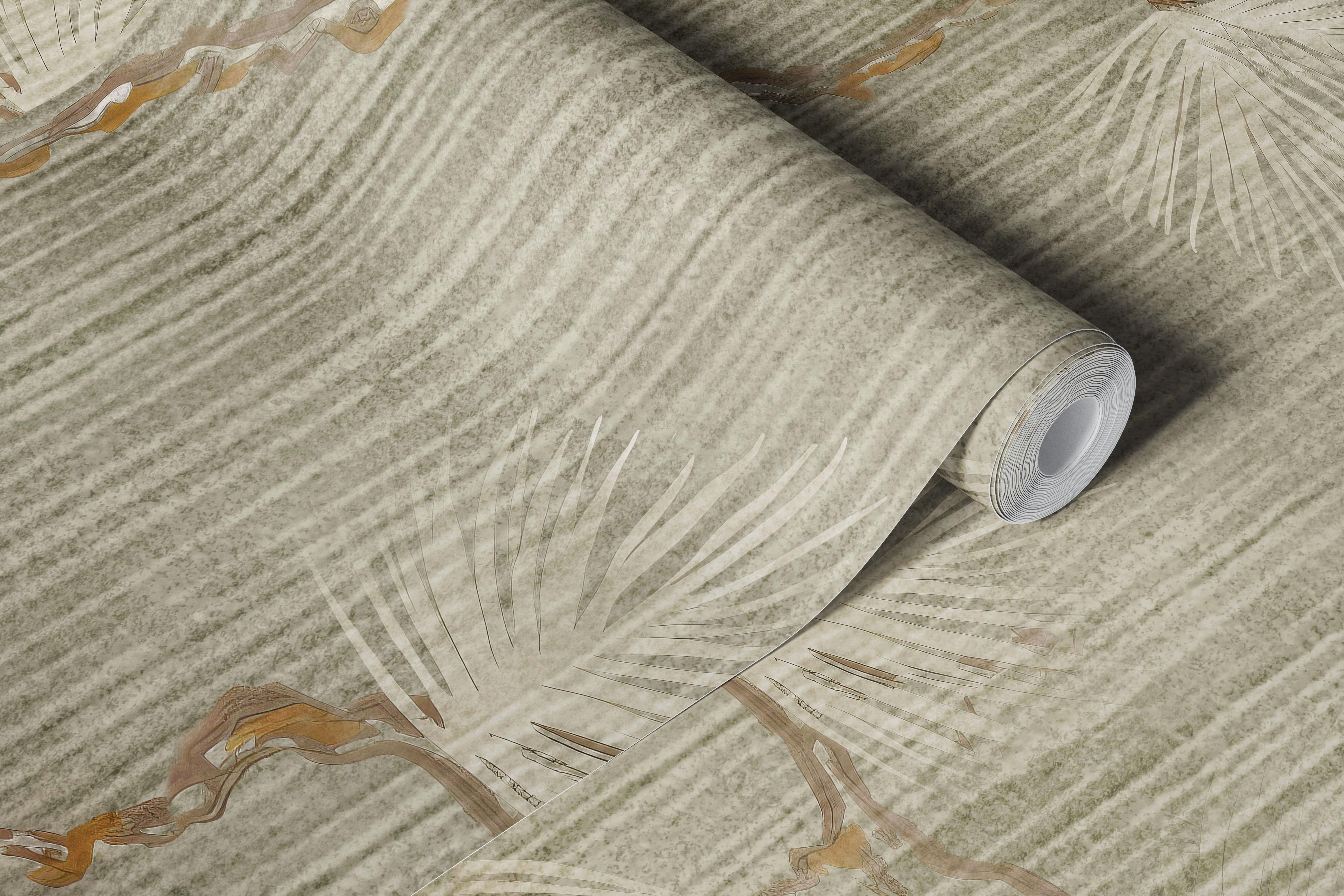 Elegant Pine Foliage Design wallpaper in a room