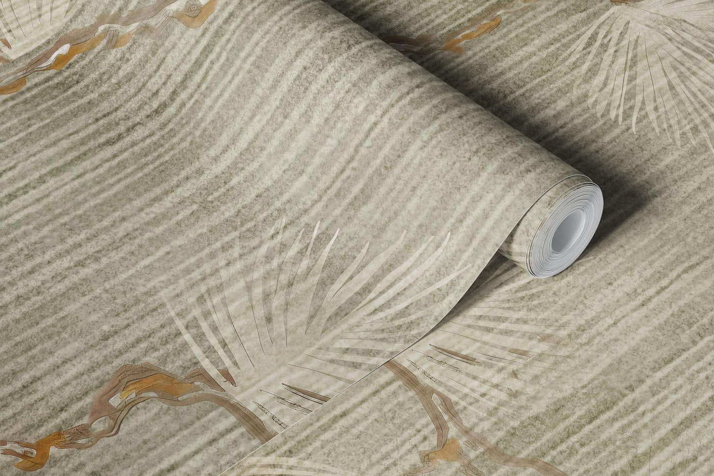 Elegant Pine Foliage Design wallpaper roll