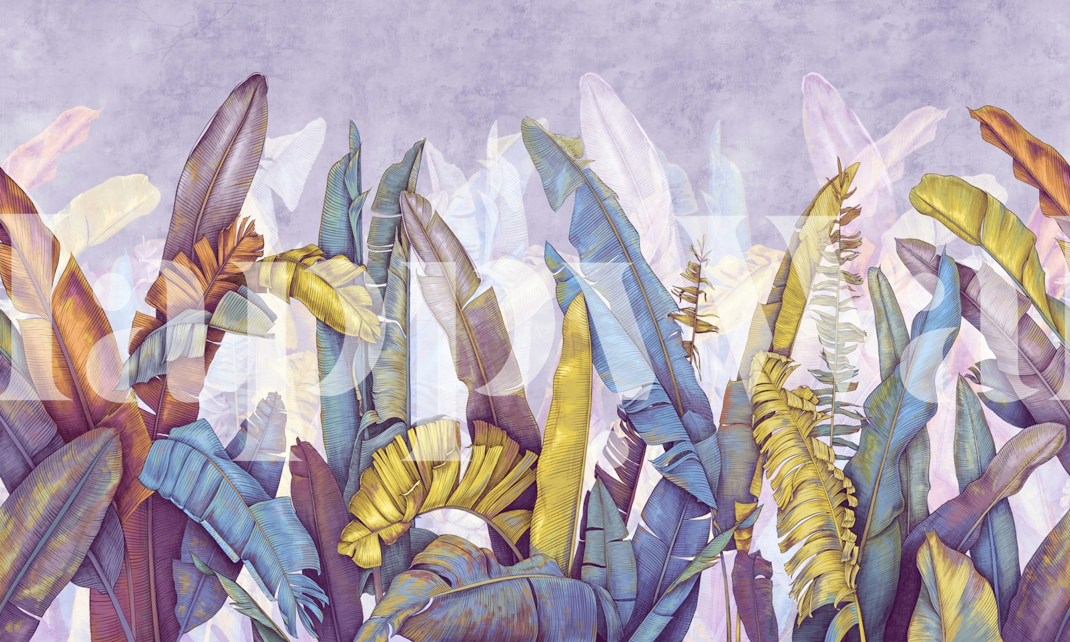 Vibrant tropics tapet i ett rum