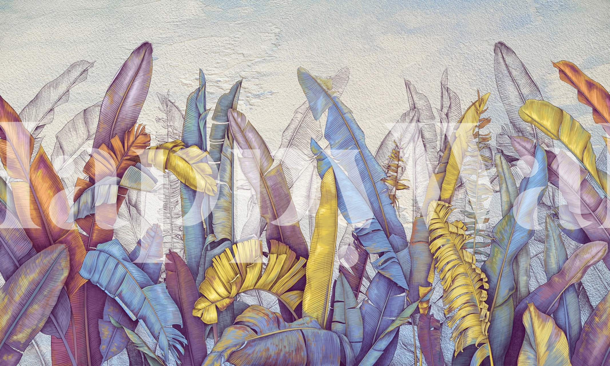 Diseño de papel tapiz Tropics 3 en una habitación