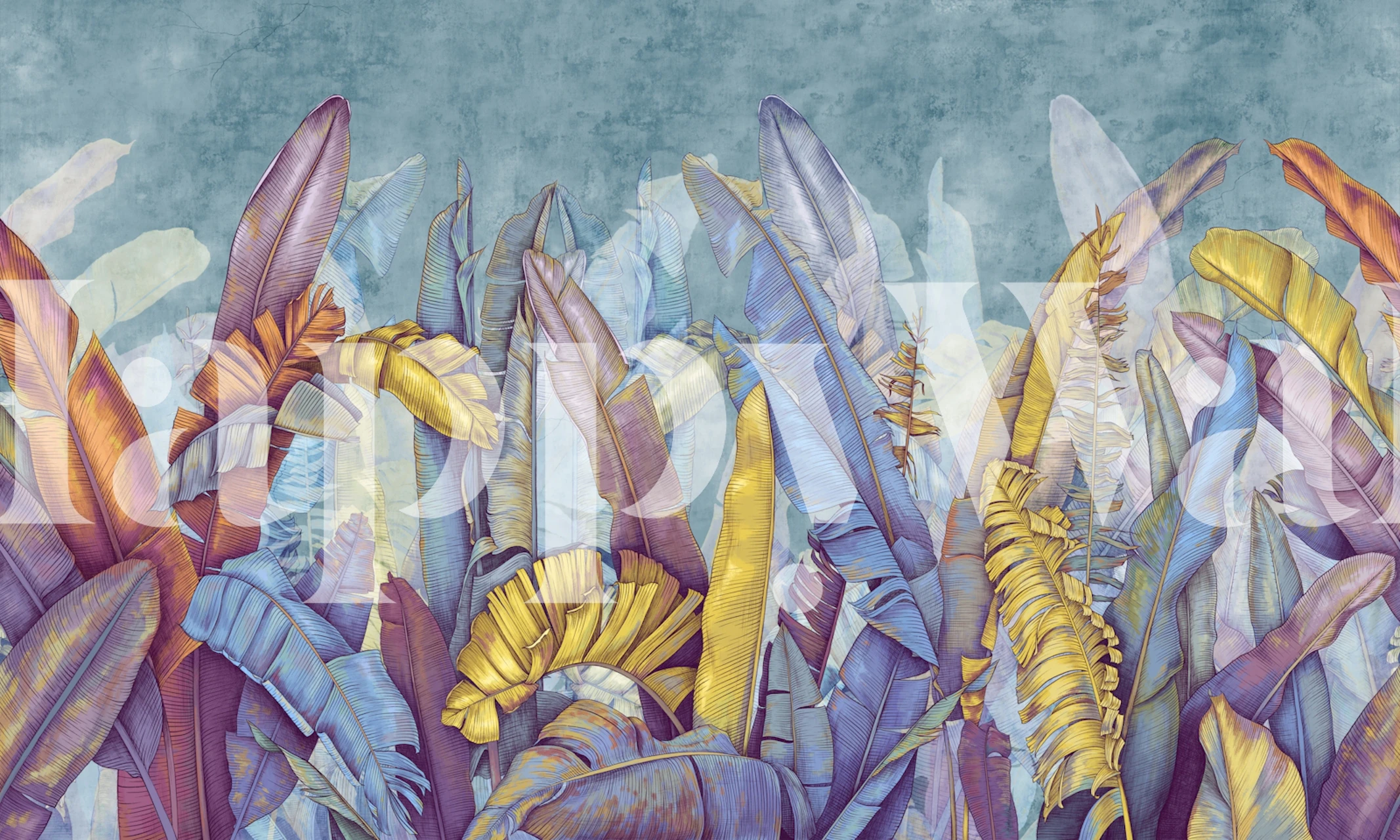 Papel de parede Tropics 10 exibido em um quarto