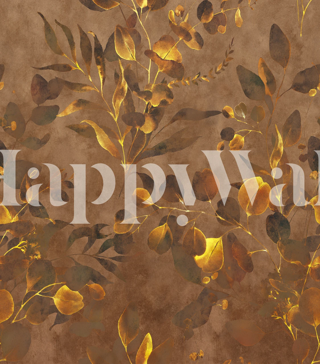 Golden Autumn Foliage behang in een kamer