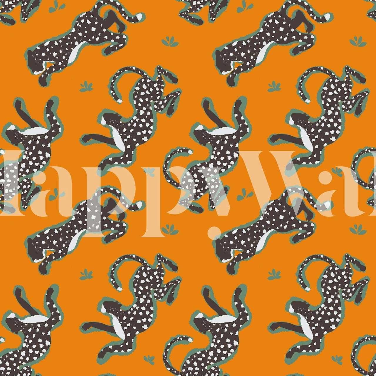 Jungle Cat Safari wallpaper in a room
