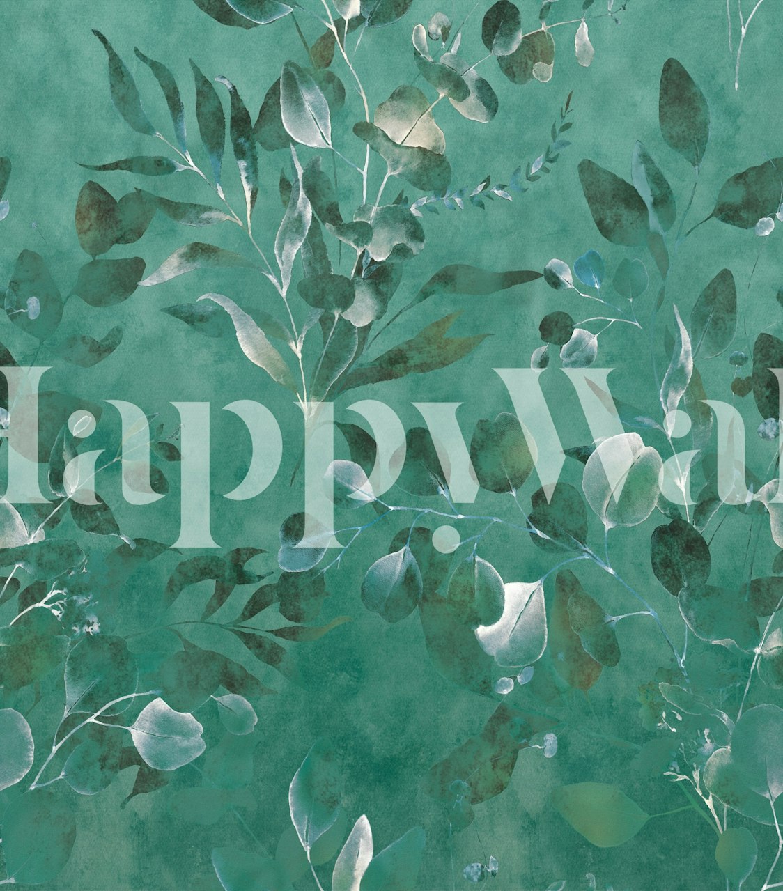 Emerald Botanical Mist Tapete im Raum