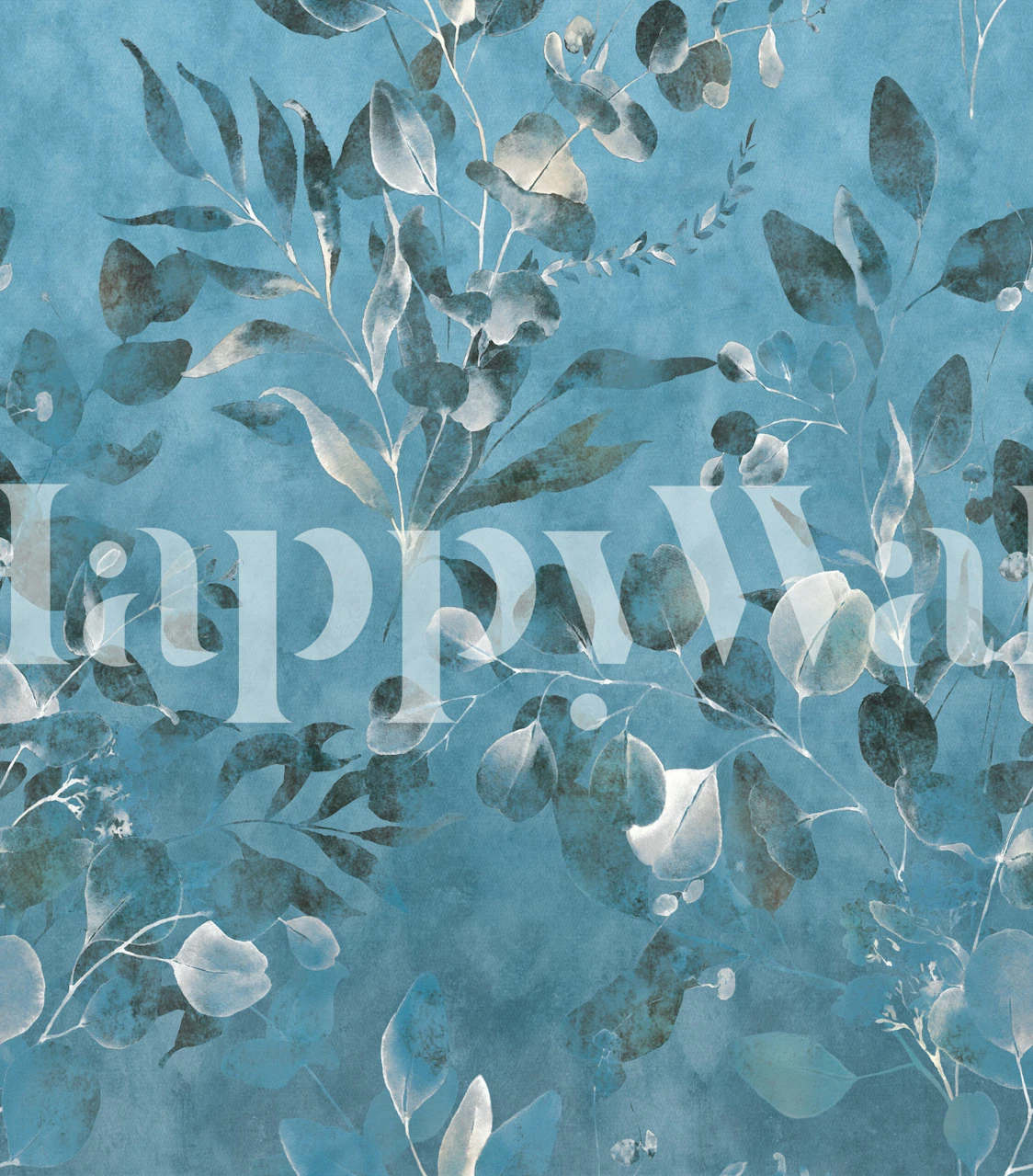 Blue Botanical Aura wallpaper in a room