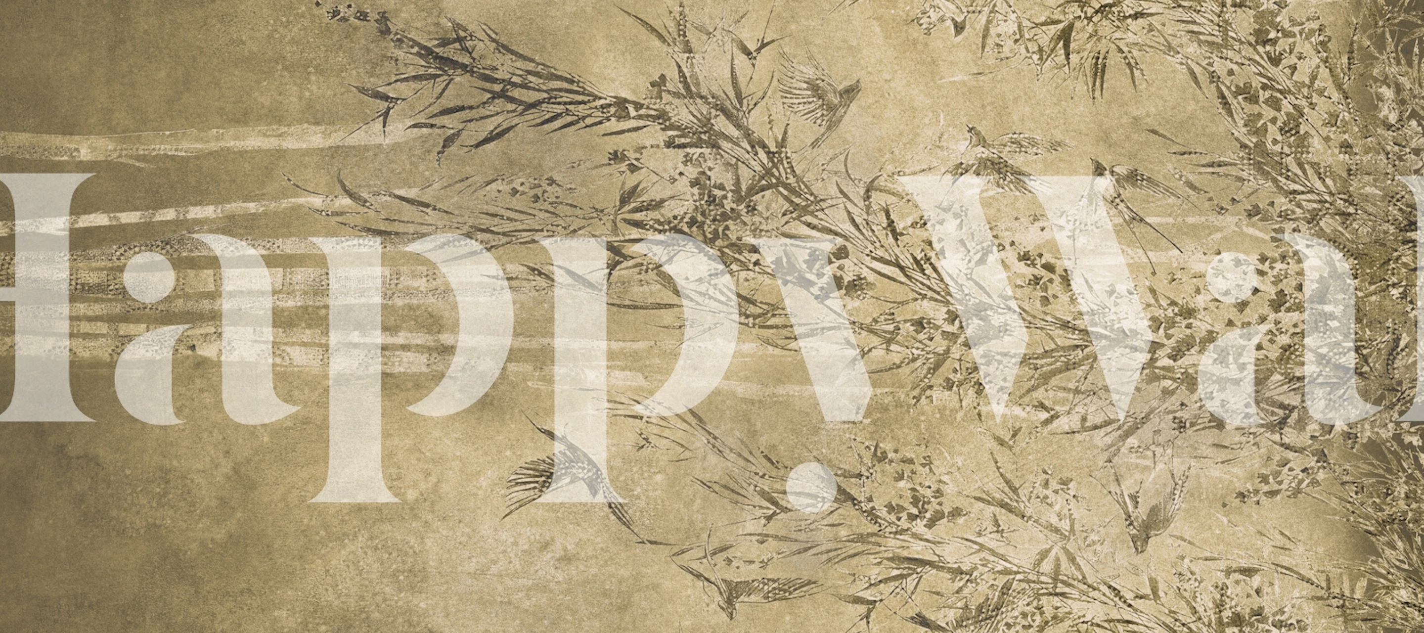 Golden Bamboo Serenity-Tapete in einem Raum