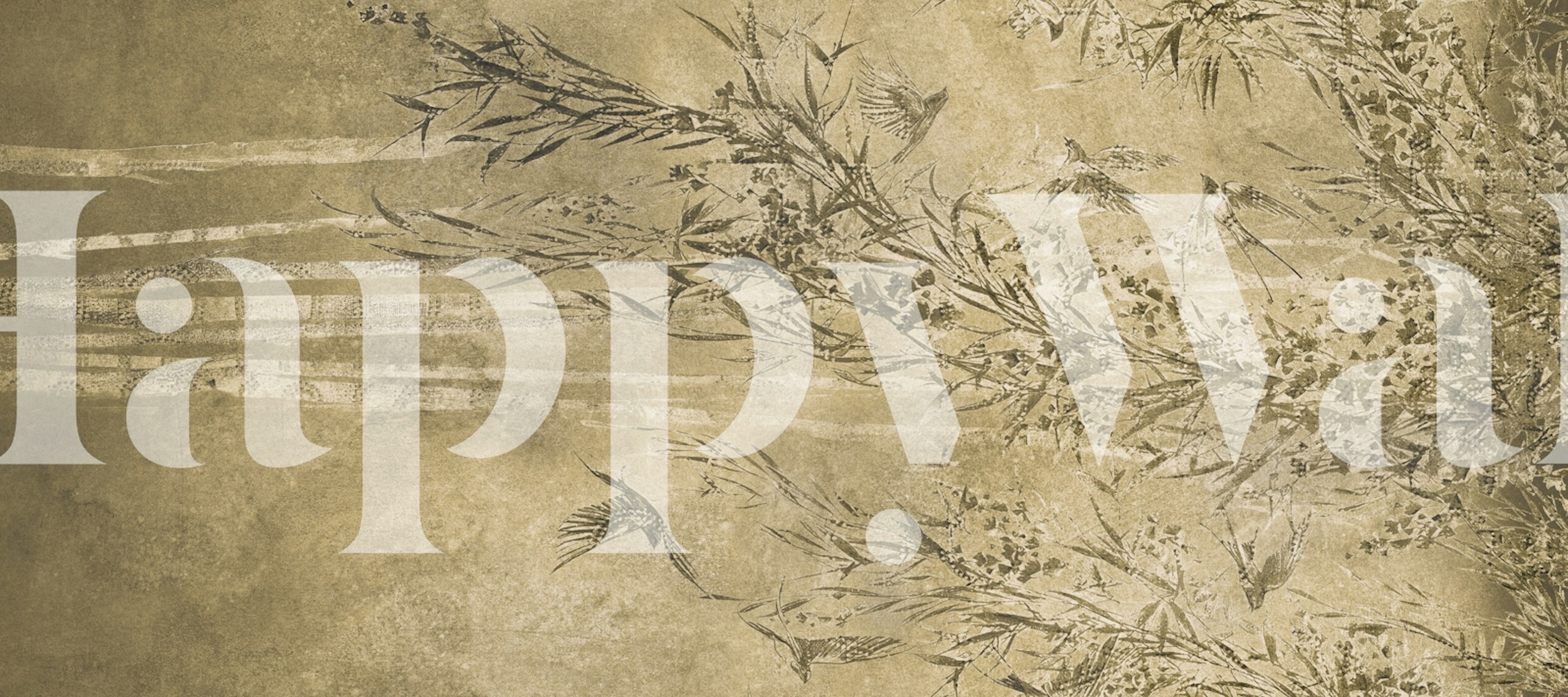 Tapeta Golden Bamboo Serenity u sobi