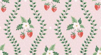 Strawberry stripe - pink carta da parati