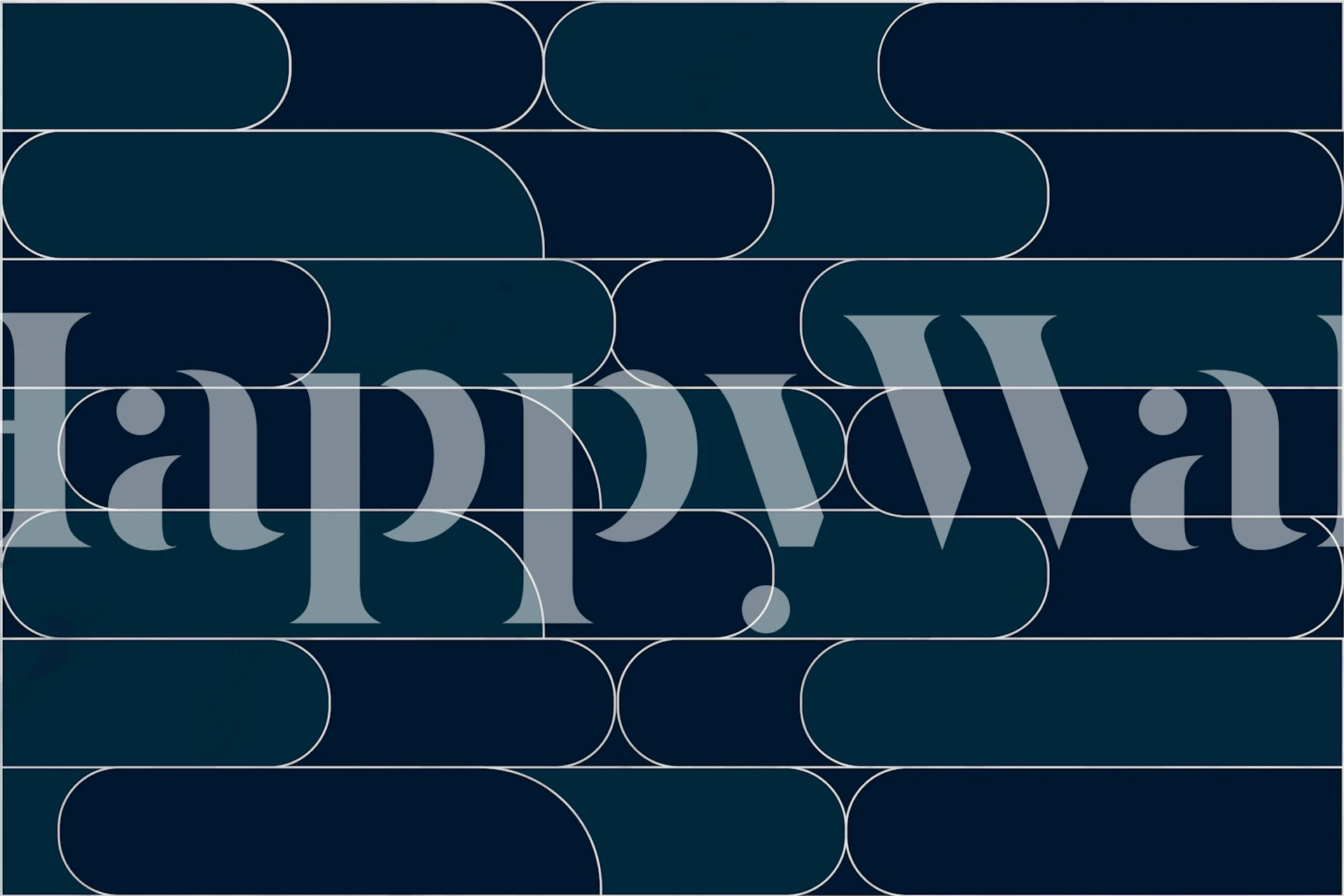 Midnight blue geometric wallpaper displayed in a room