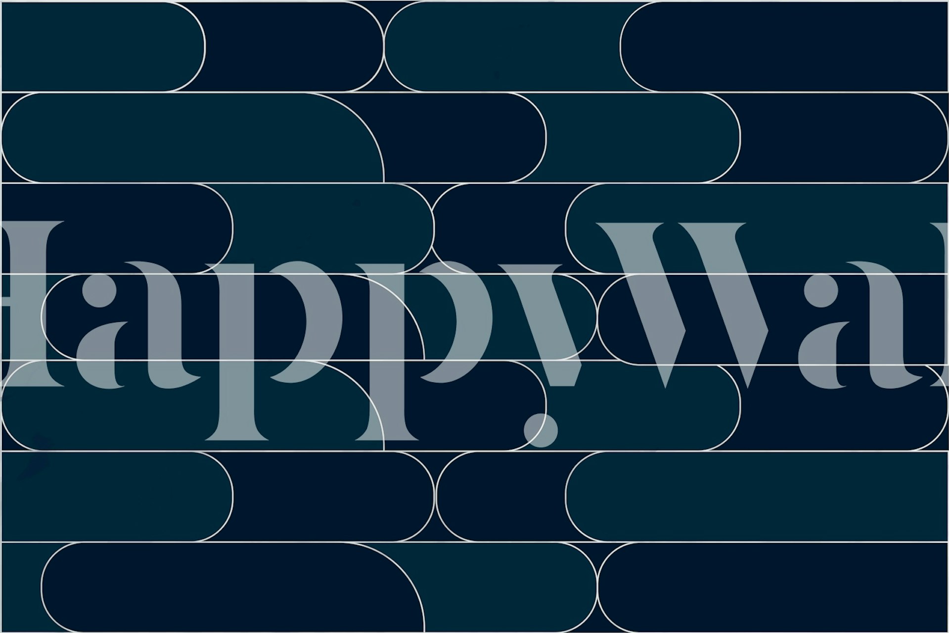 Midnight blue geometric wallpaper displayed in a room