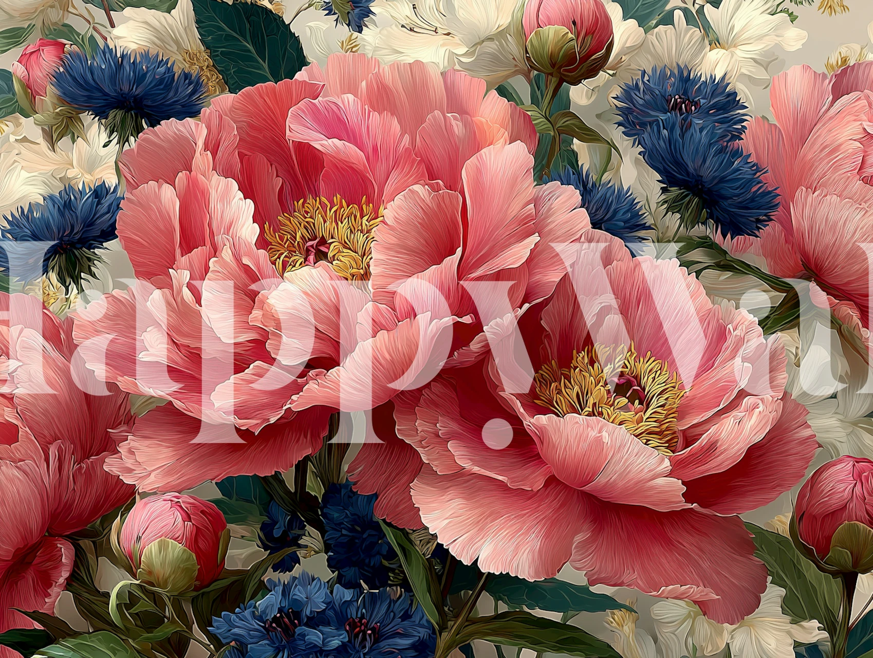 Floral Garden Radiance behang in een kamer