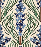 Delft Blue Hyacinths on Ivory - Art Nouveau tapety