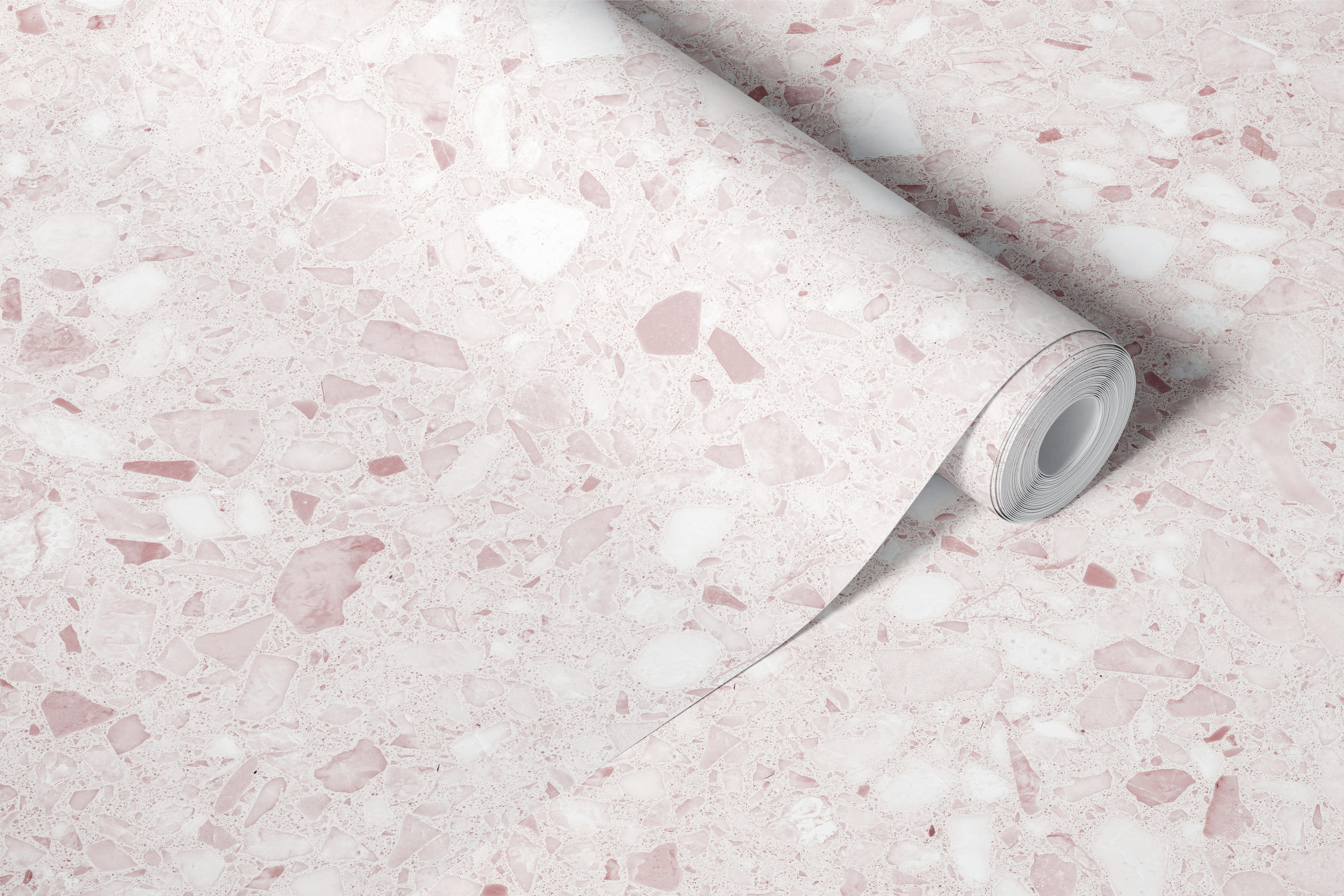 Blush Terrazzo Marble wallpaper in a room