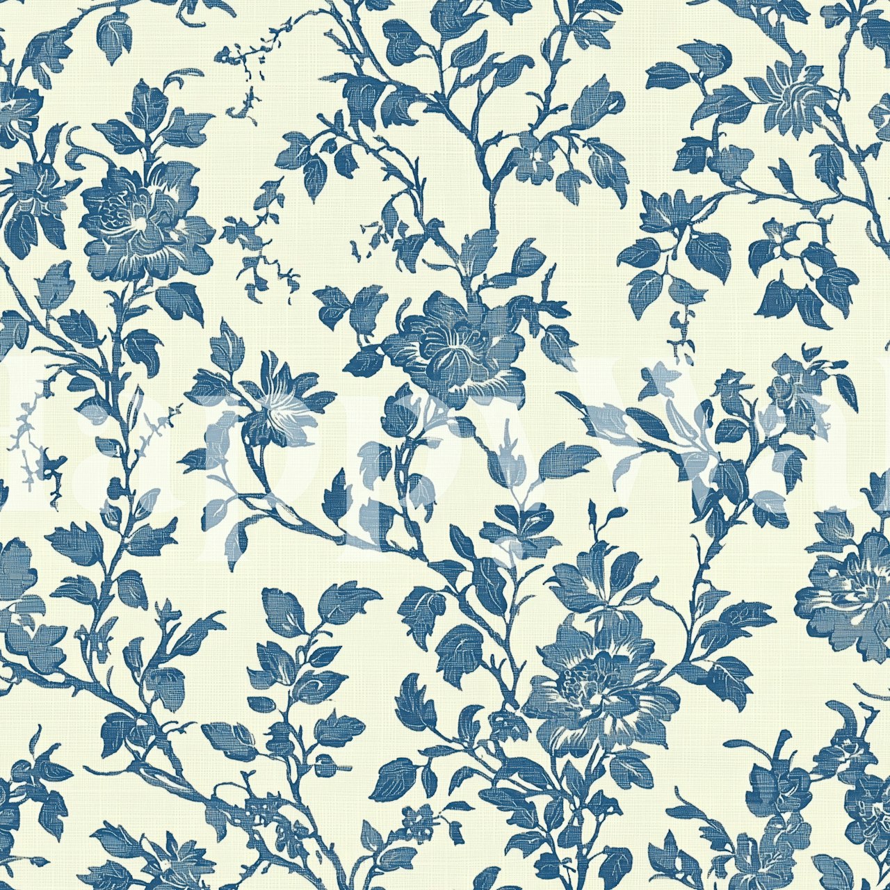 Toile de Jouy Ornate Floral Delight tapetti huoneessa