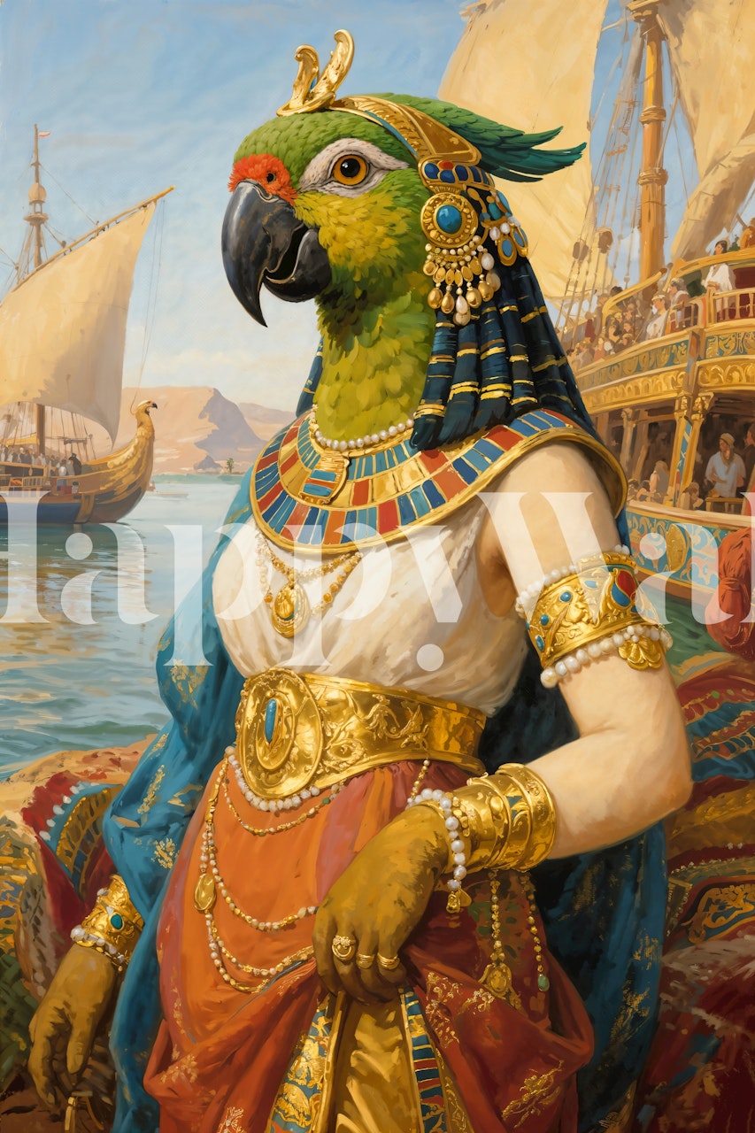 Tapeta Majestic Cleopatra Parrot v místnosti