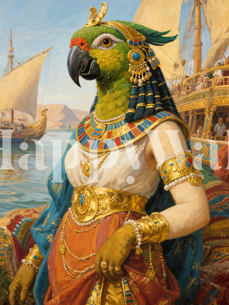 Majestic Cleopatra Parrot wallpaper in a room