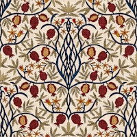 Heritage Pomegranate - Crimson & Peacock carta da parati