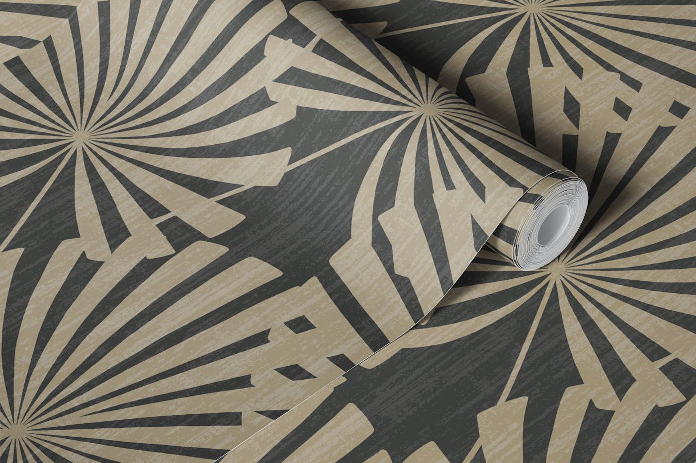 Mediterranean Palm Leaves - Dark Sand 1 wallpaper roll