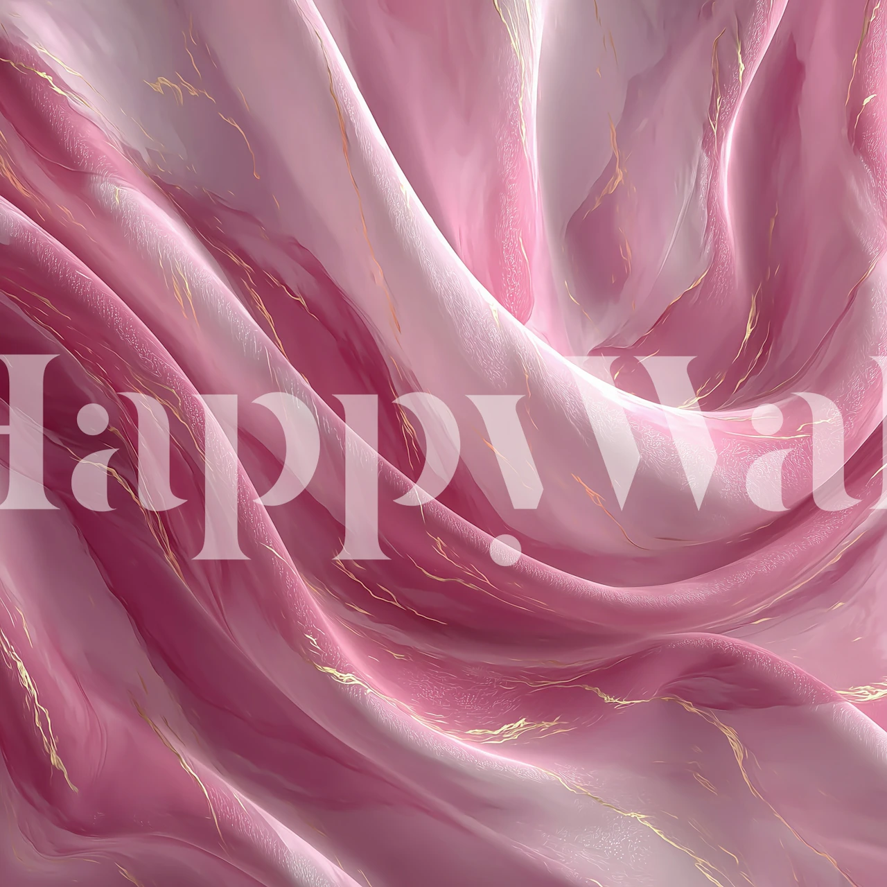 Blush Silk Waves wallpaper in a room