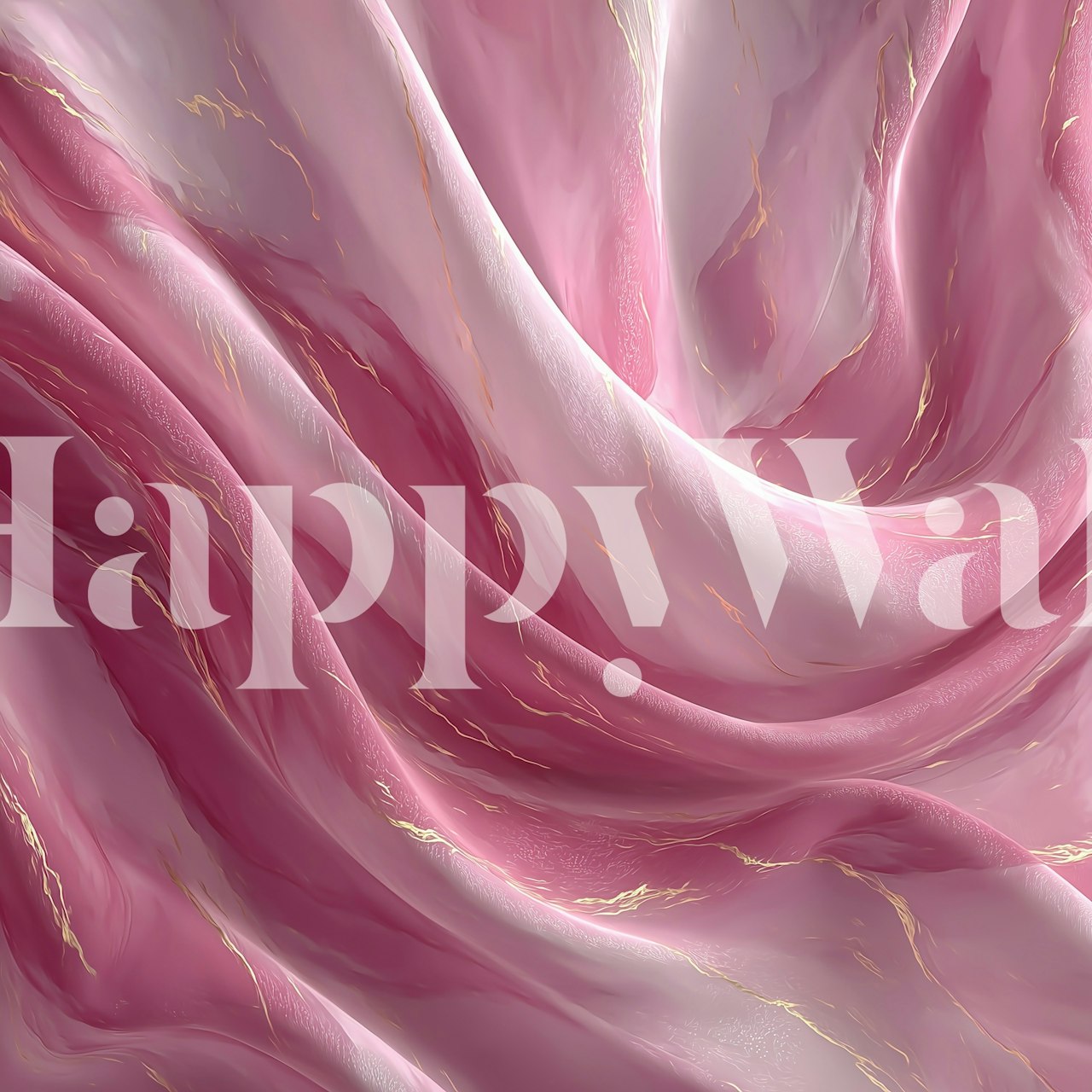 Blush Silk Waves wallpaper in a room