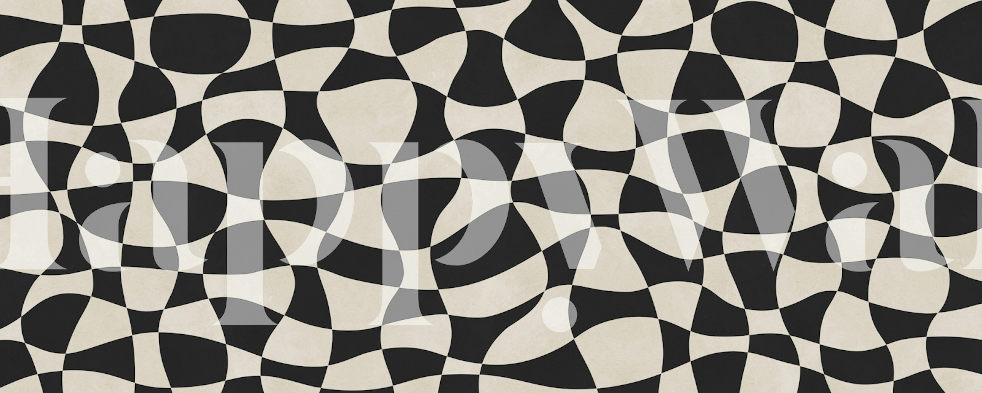 Monochrome Flow Waves-tapet i et rum