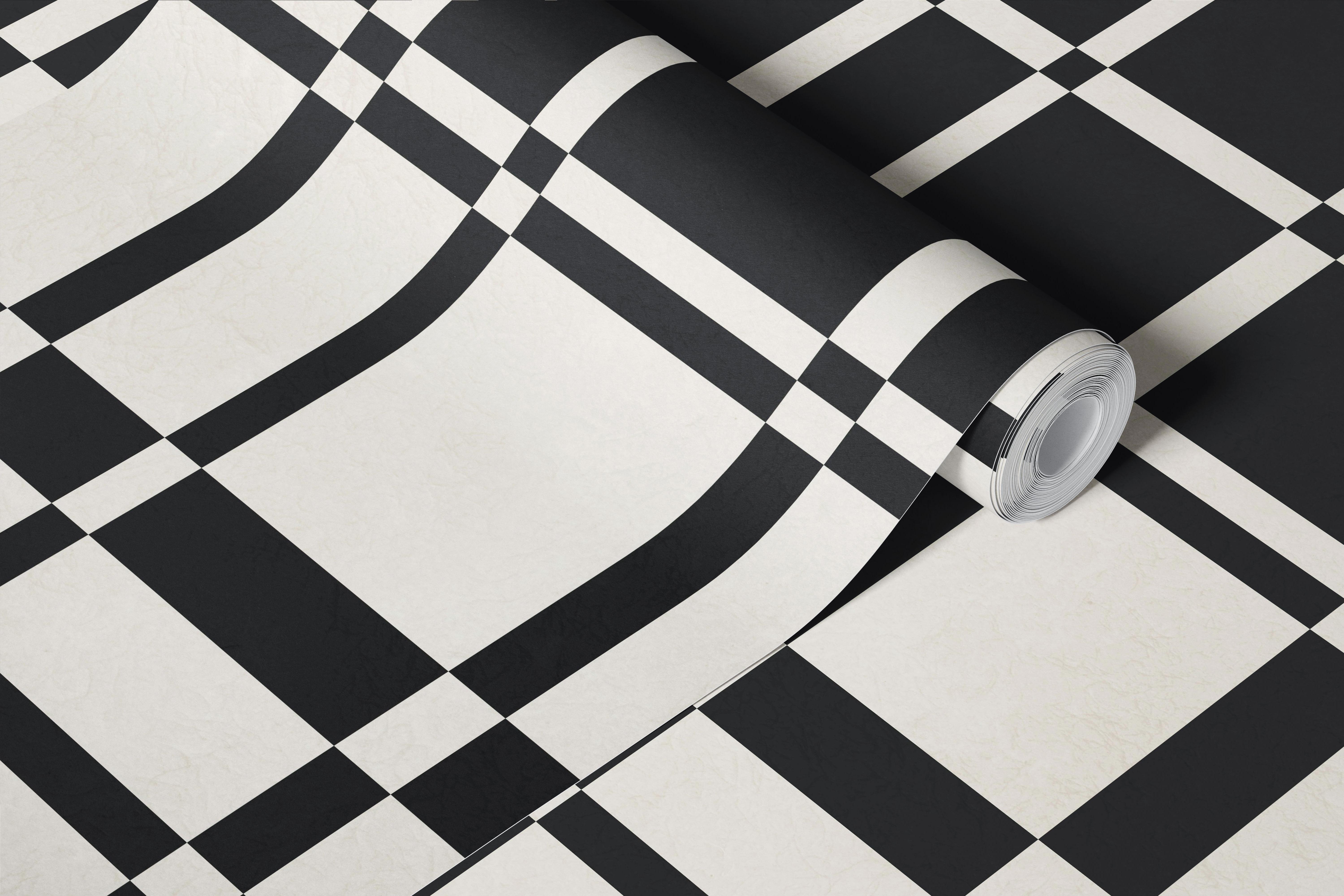 Black and white checkered pattern wallpaper