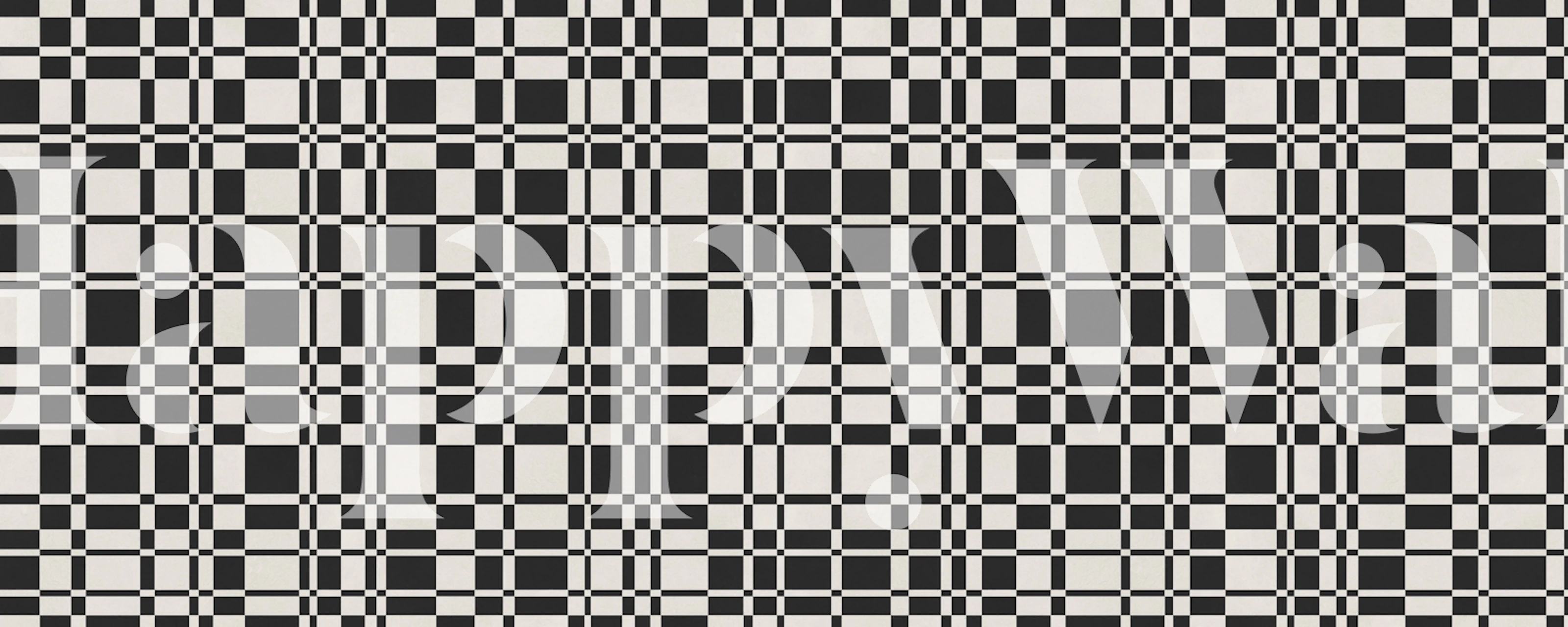 Black and white checkered pattern wallpaper