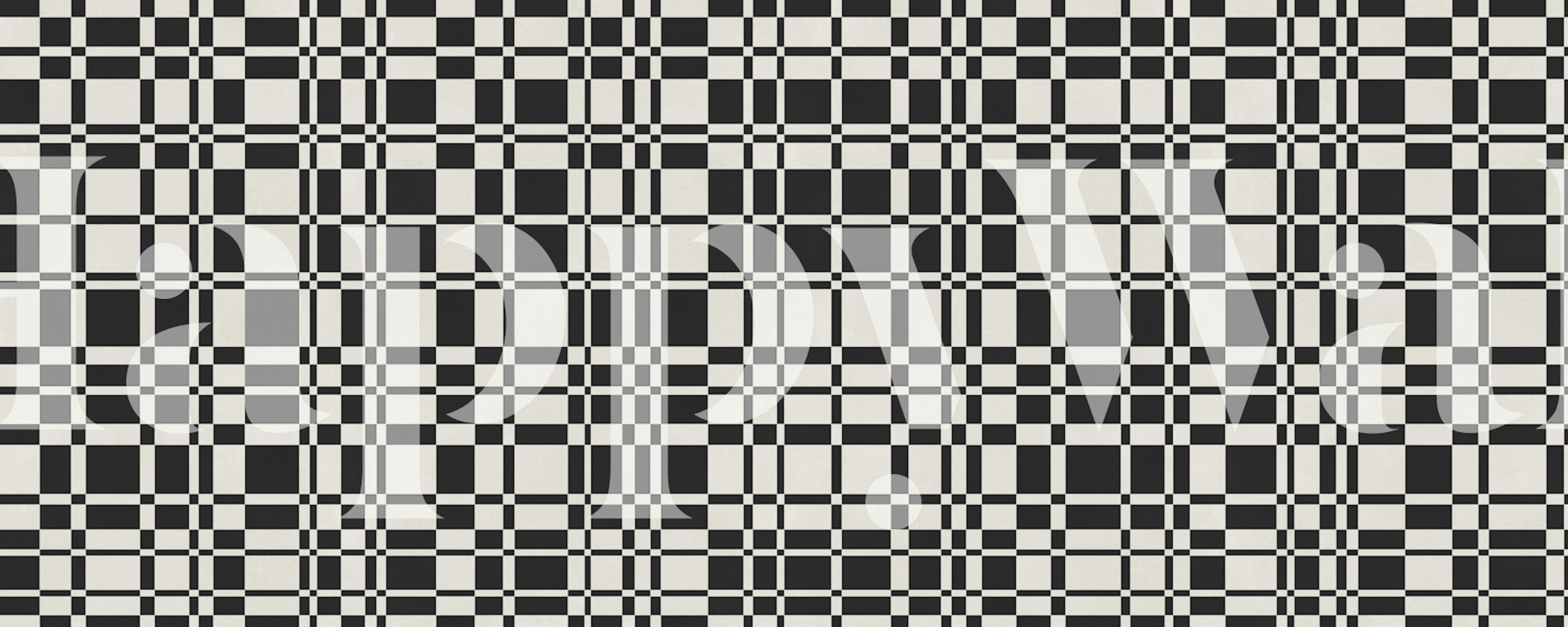 Monochrome Checkered Design i ett rum
