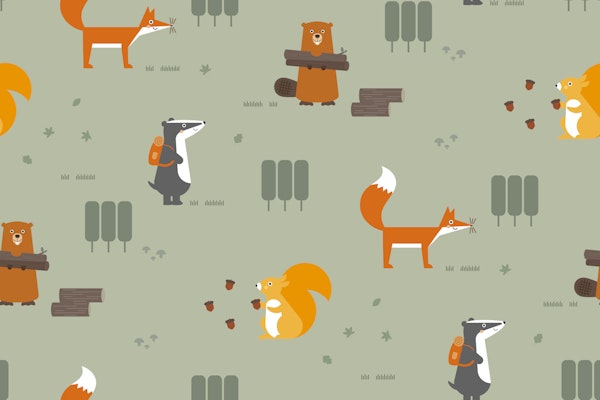 Scandi Woodland Animals Pattern