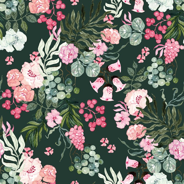 Peony Garden Watercolor Pattern