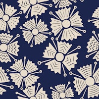 Linocut Flowers Blockprint Bold Florals tapete