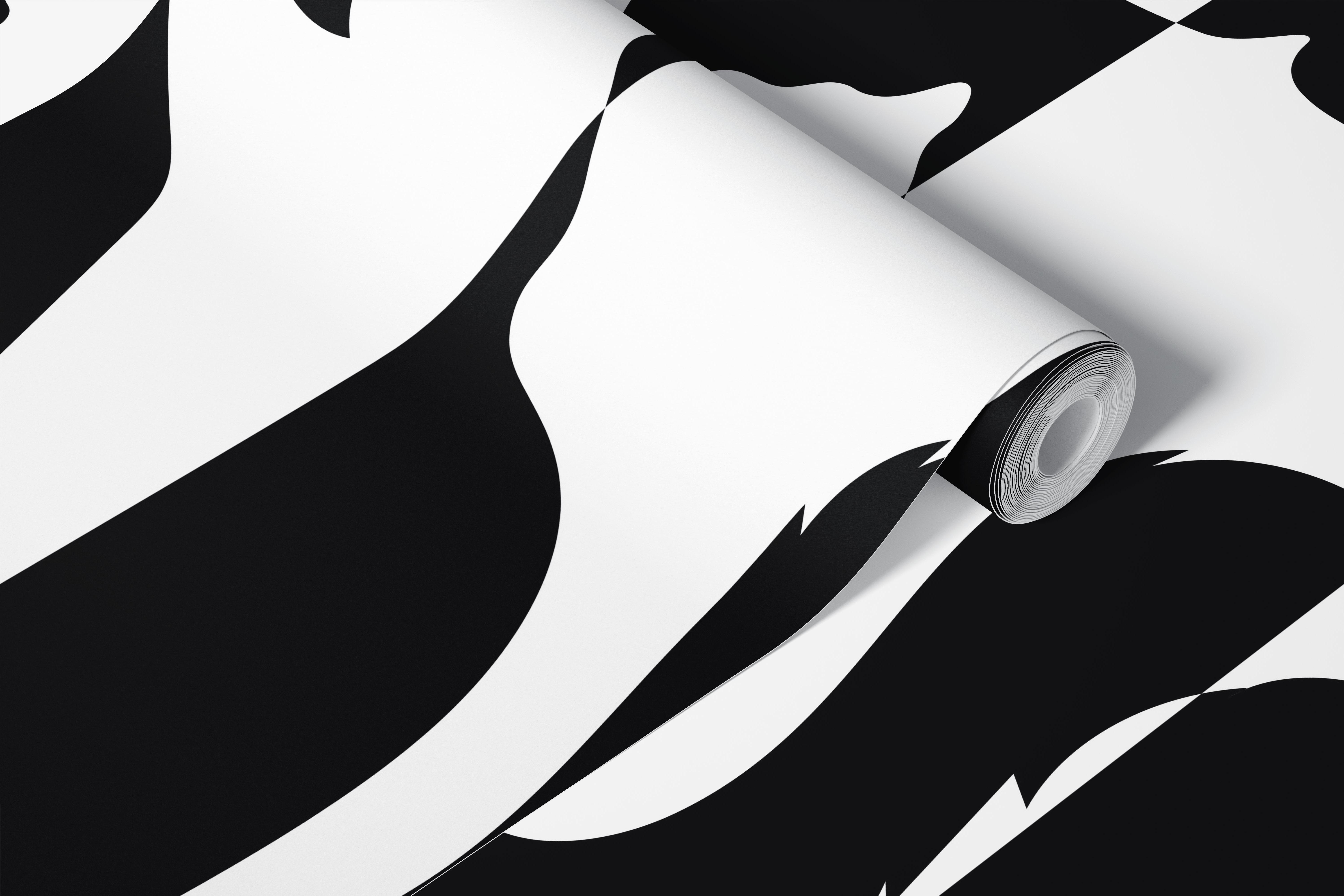 Monochrome Cat Silhouettes wallpaper in a room