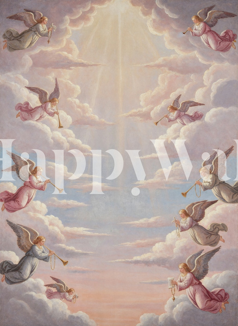 Heavenly Angelic Symphony wallpaper in a room