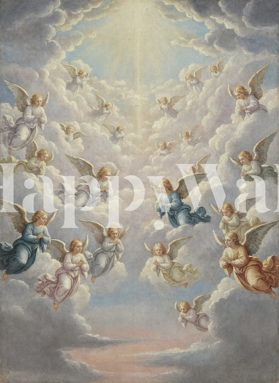 Heavenly Angelic Scene tapet i et rum