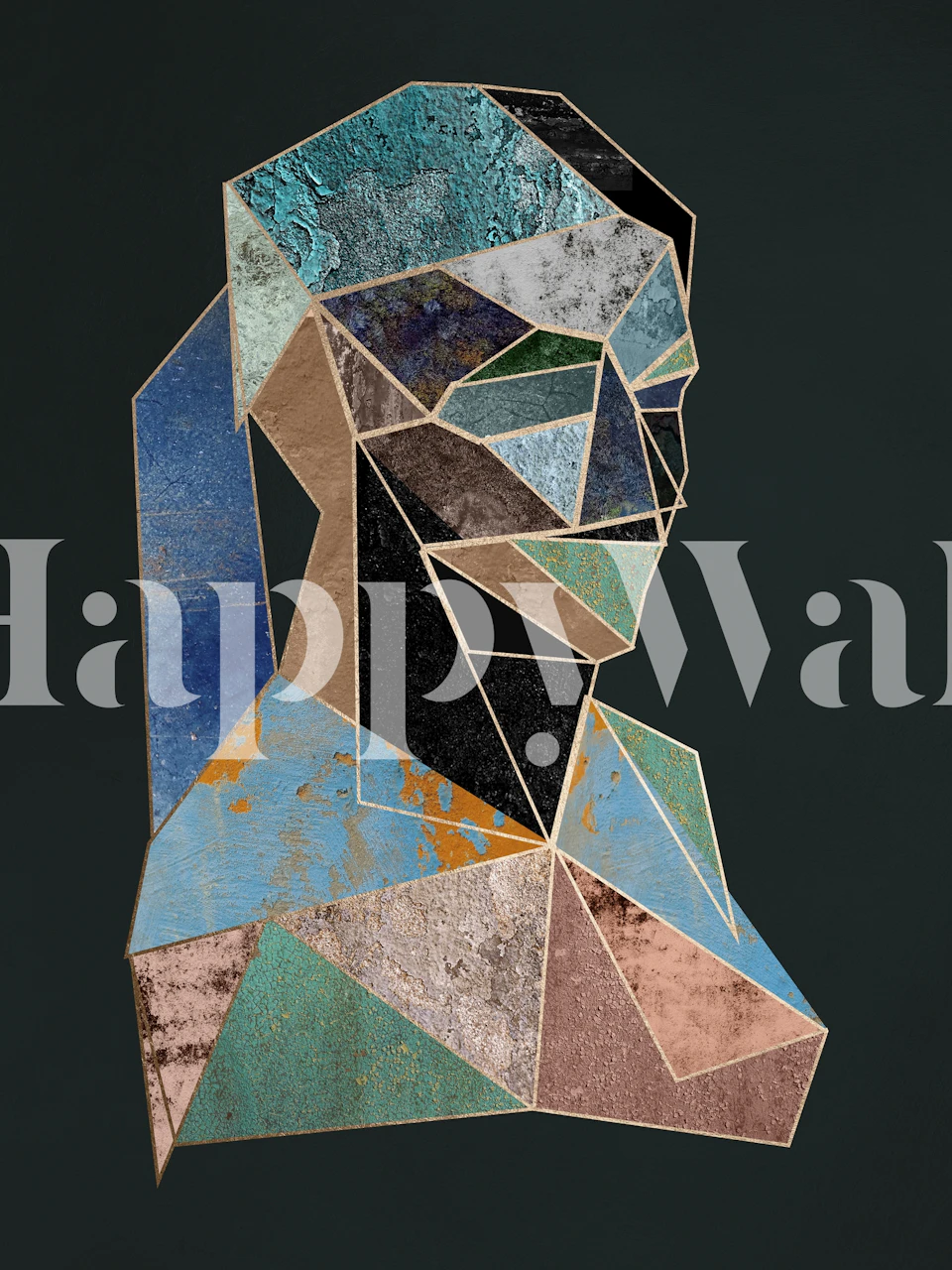 Cubism behangontwerp in een kamer