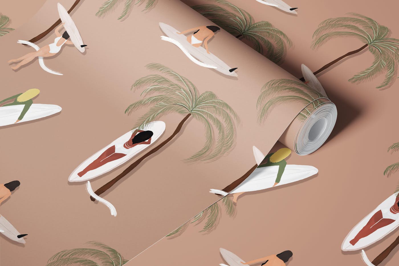 Tropical Surf Vibes wallpaper roll