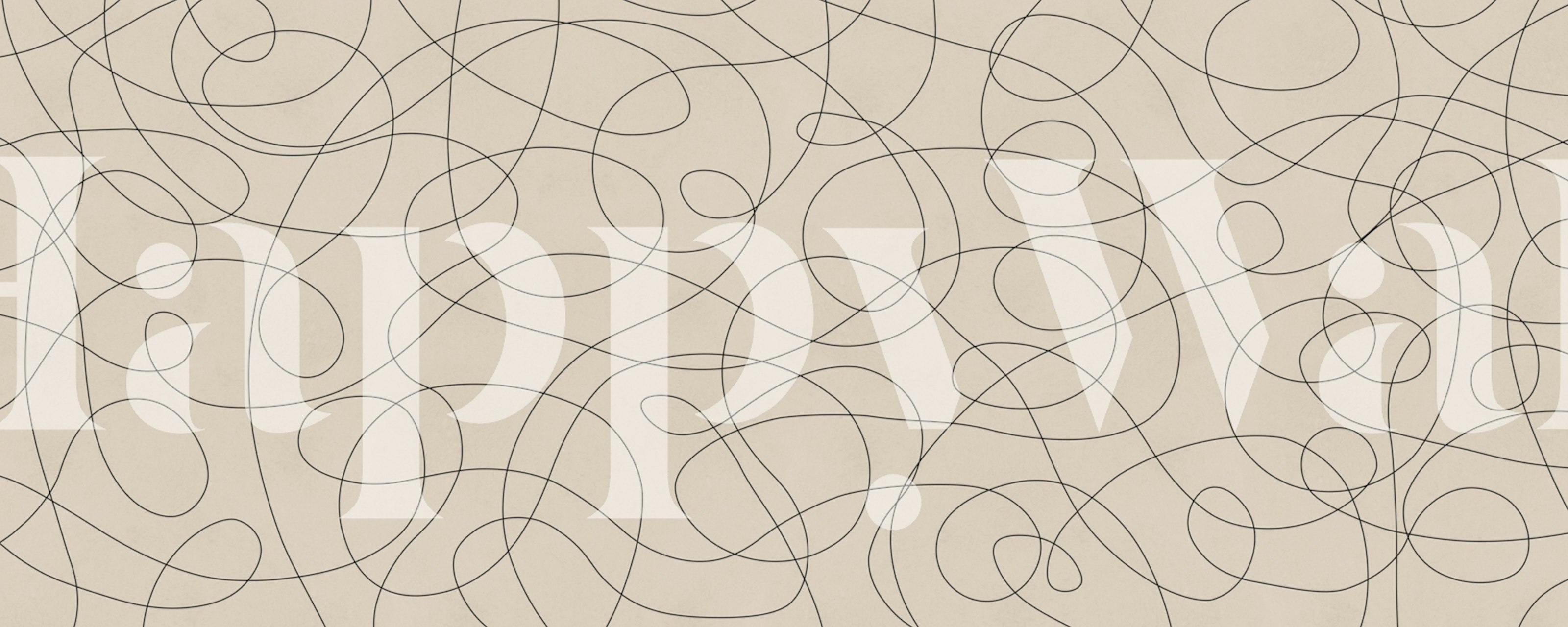 Sophisticated line maze wallpaper in a room