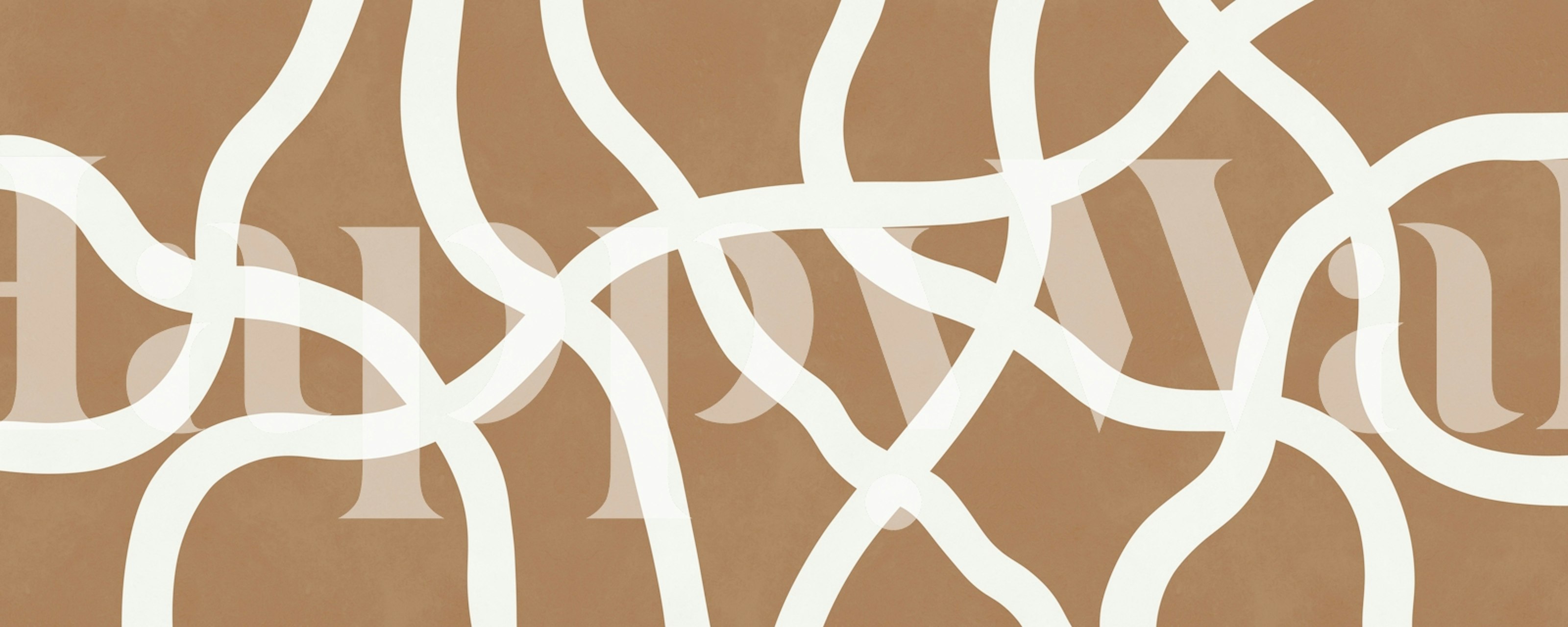 Abstract Earthy Lines tapeta u prostoriji