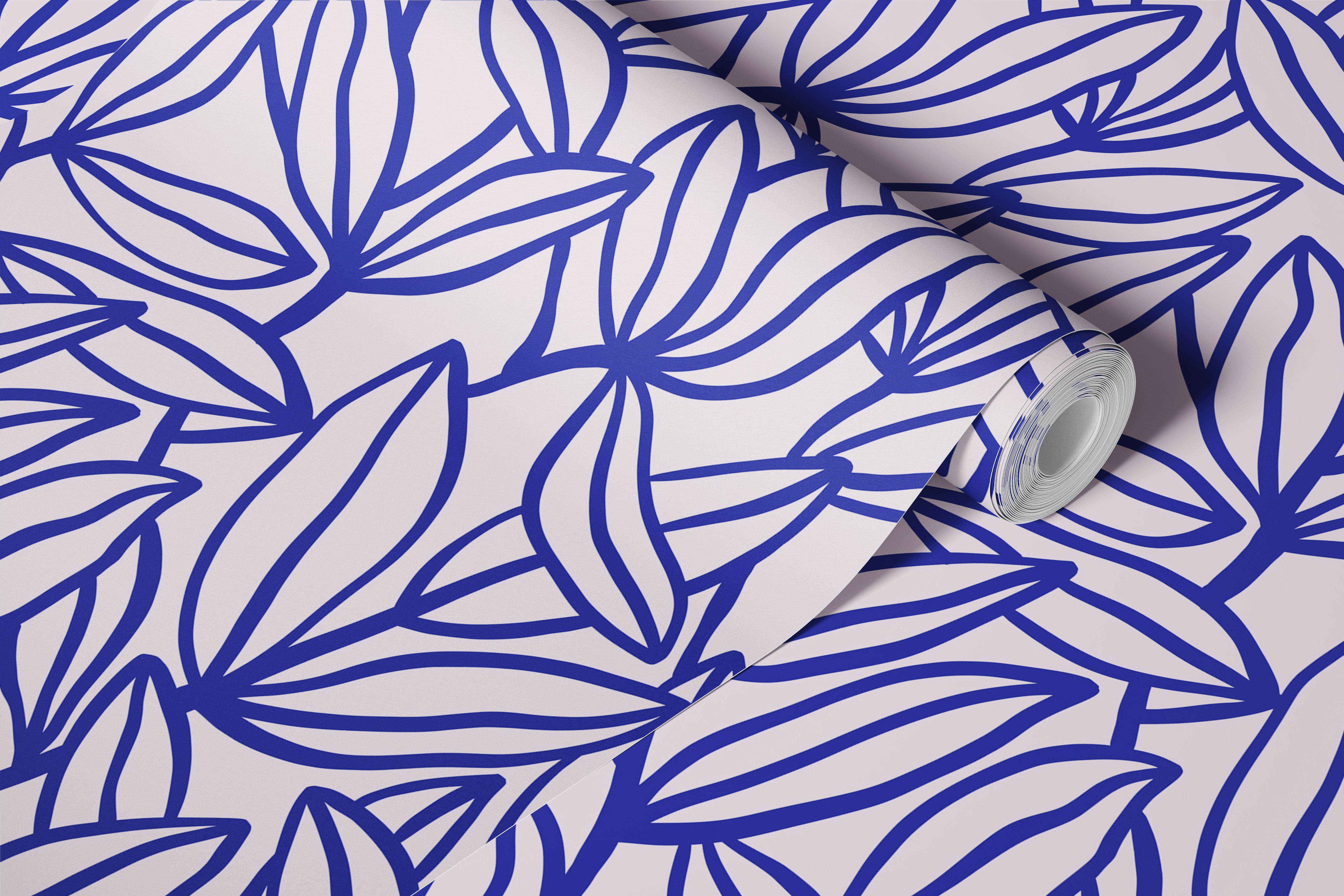 Botanical Leaf Art muurbedekking ontwerp in een kamer