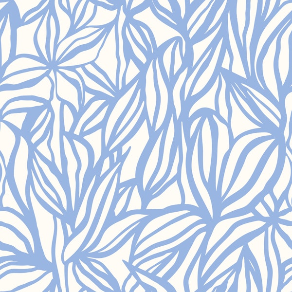  Botanical Leaf Art Blue