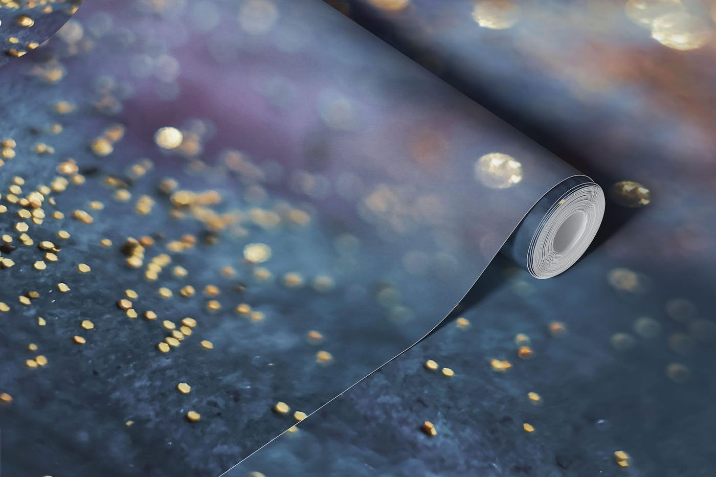 Gold Blue Purple Glitter Glam 1 wallpaper roll