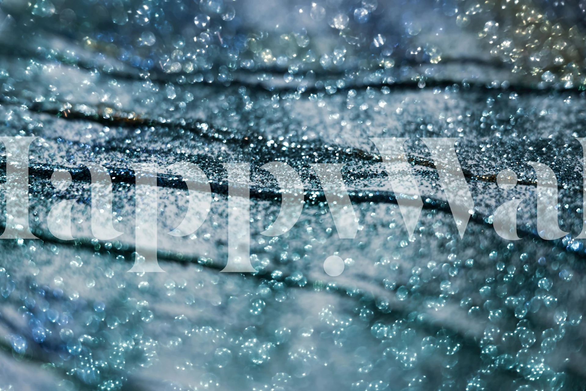 Blauw teal glitterbehang ontwerp