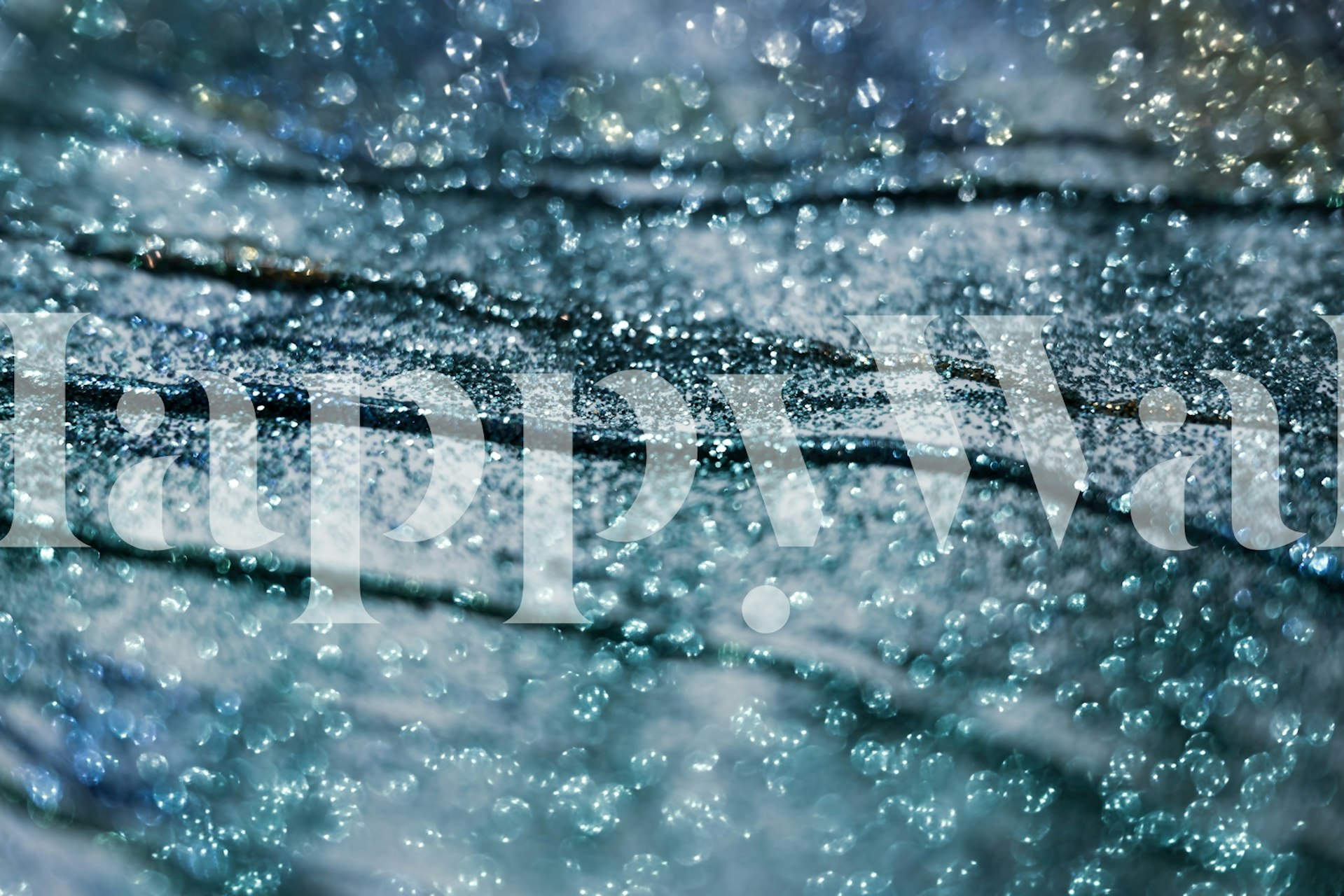 Σχεδίαση ταπετσαρίας μπλε teal με γκλίτερ