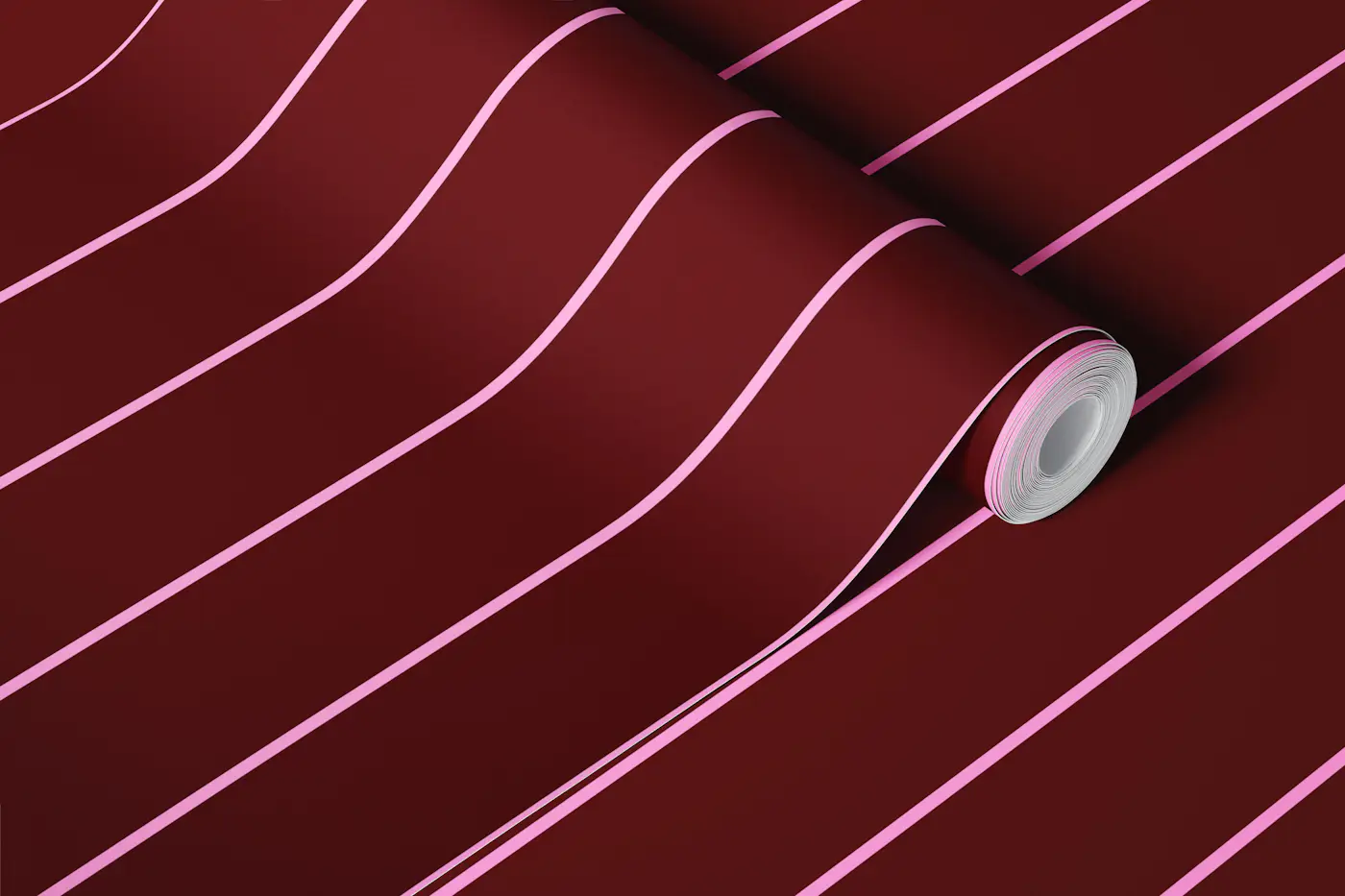 Retro Stripes pink brown wallpaper roll