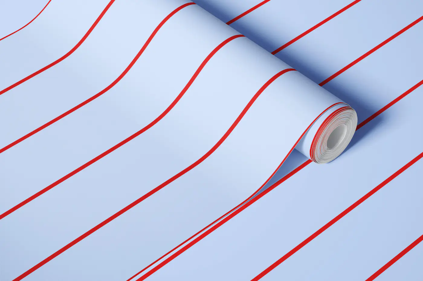 Retro Stripes red light blue wallpaper roll