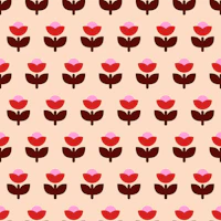 Retro Flowers brown tapetes