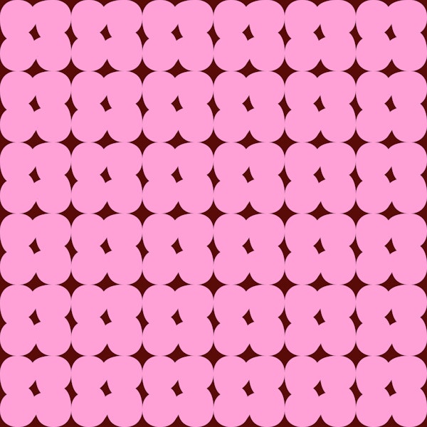 Retro Cloudy Shapes pink brown